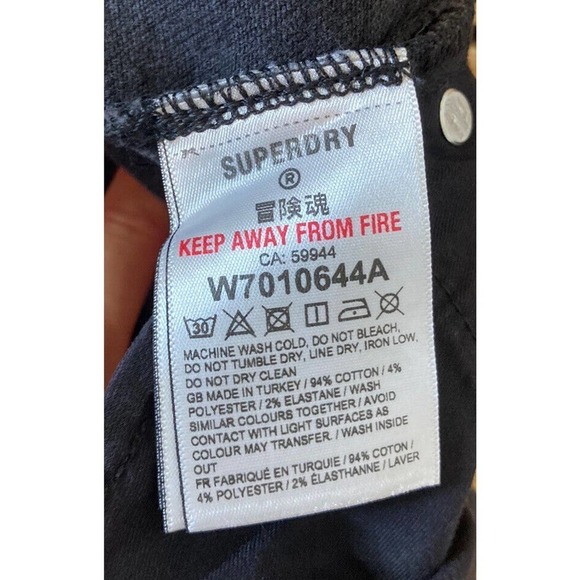 NWT Superdry Skinny High Rise Jeans Size 30 Women’s Black MSRP $59.95 - Picture 6 of 9